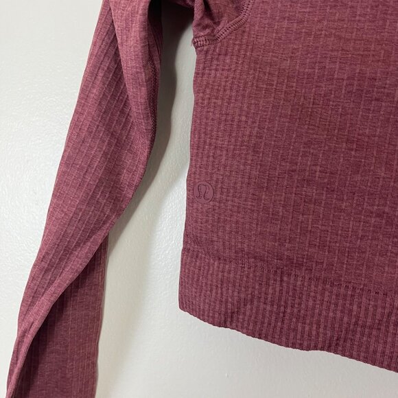 Lululemon Athletic Ebb To Street Long Sleeve Shirt Smoky Red Women’s Size 4 - Picture 5 of 9
